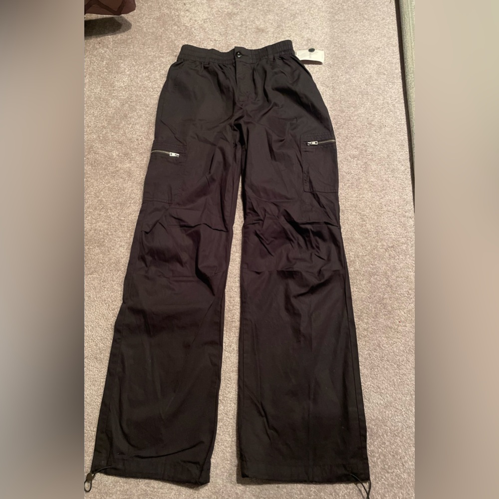 Forever 21 Black Drawstring Retro Cargo Pants Nwt Size: S